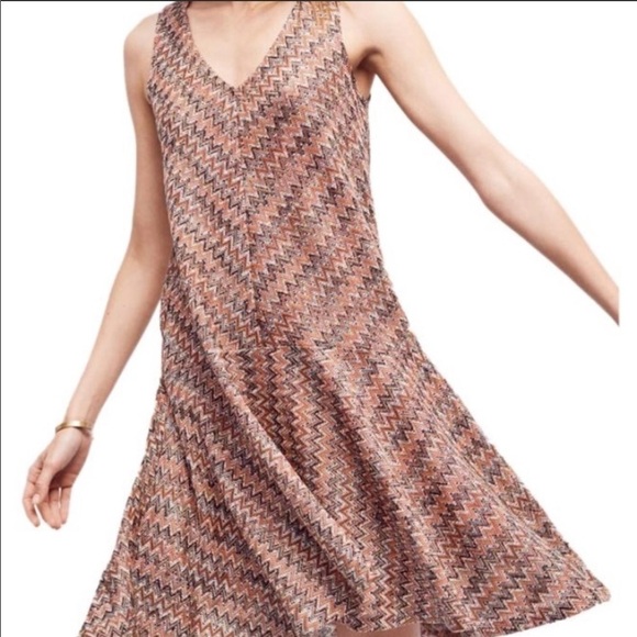 NEW Anthropologie Westwater Knit Dress XSP Chevron - Picture 5 of 14